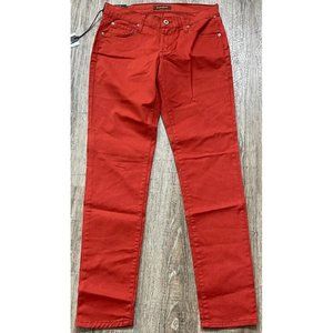 James Jeans Womens Skinny Twiggy  Jeans Terra Cotta Orange Sz 28